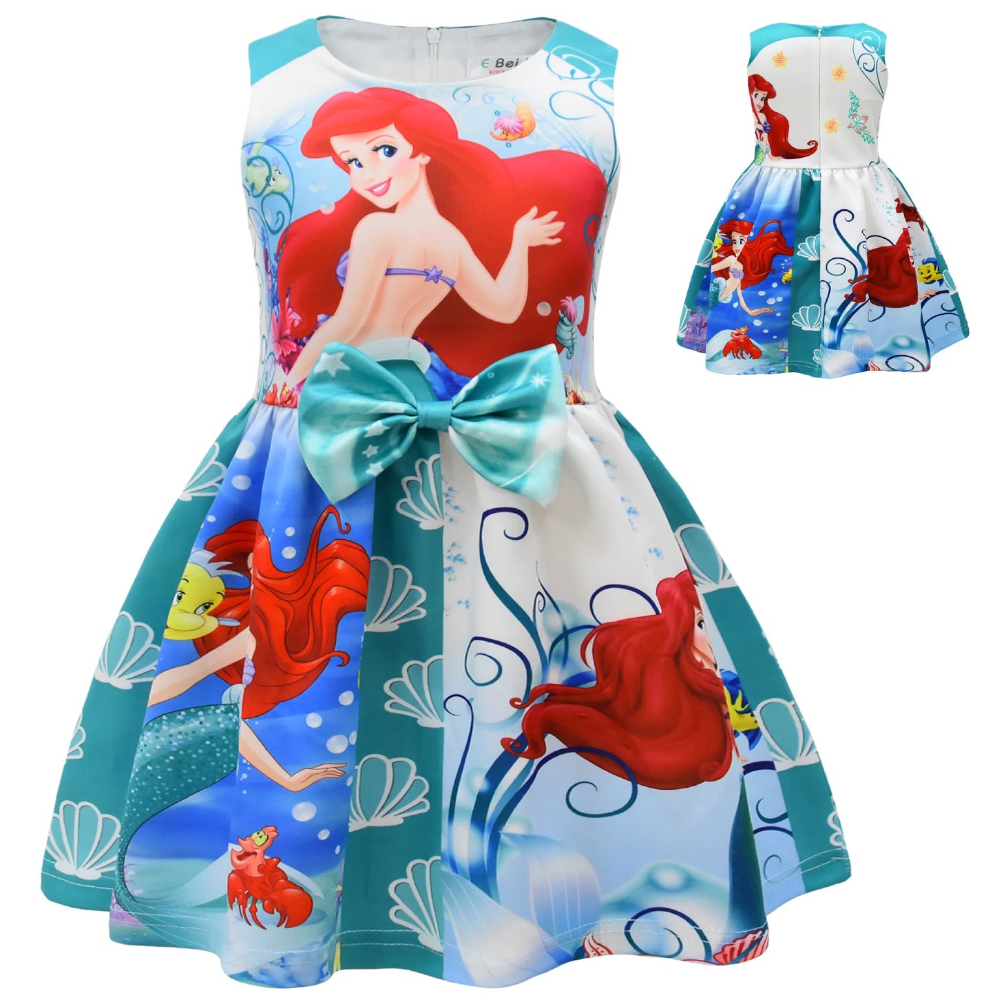 Disney Princess Children's Skirt Mermaid Snow White Cinderella Girl  Dress Birthr Kids