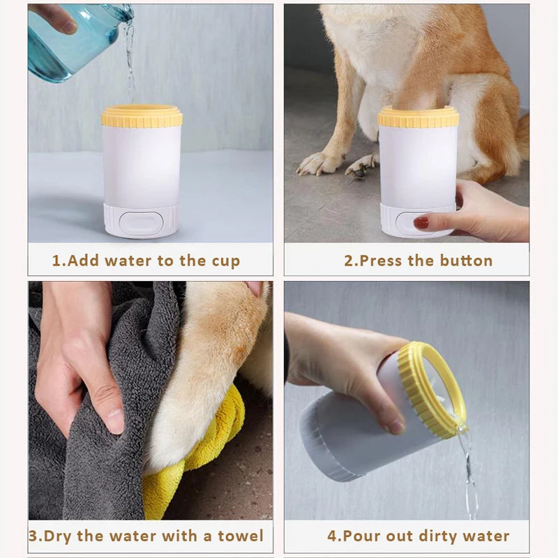 Automatic Dog Foot Washer, Dog Paw Cleaner Cup. Cup Cleaner Brush for Small and Medium Dogs